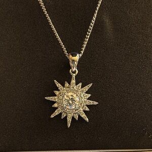Radiant Starburst Silver Necklace